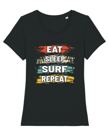 Eat Sleep Surf Repeat Black