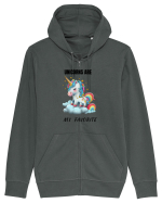 Unicorn dragut mesaj Unicorns are my favorite, design 1 Hanorac cu fermoar Unisex Connector