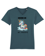 Unicorn dragut mesaj Unicorns are my favorite, design 1 Tricou mânecă scurtă guler V Bărbat Presenter
