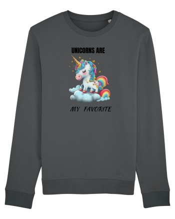 Unicorn dragut mesaj Unicorns are my favorite, design 1 Anthracite