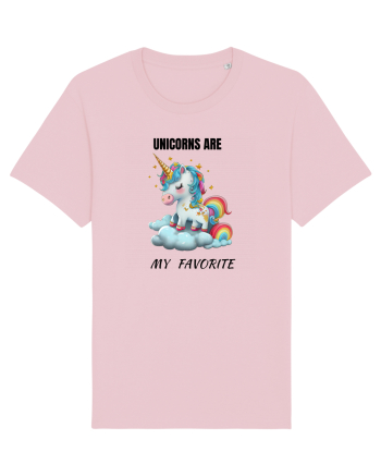 Unicorn dragut mesaj Unicorns are my favorite, design 1 Cotton Pink