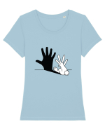 Creative Rabbit Tricou mânecă scurtă guler larg fitted Damă Expresser