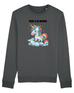 Unicorn dragut mesaj Born To Be Unicorn, design 1 Bluză mânecă lungă Unisex Rise