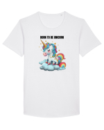 Unicorn dragut mesaj Born To Be Unicorn, design 1 Tricou mânecă scurtă guler larg Bărbat Skater