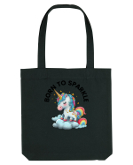 Unicorn dragut mesaj Born to Sparkle, design 1 Sacoșă textilă