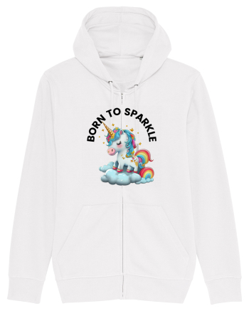 Unicorn dragut mesaj Born to Sparkle, design 1 White