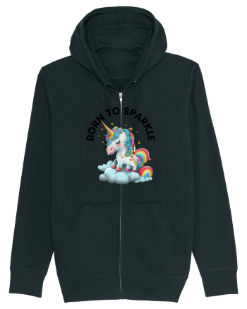 Unicorn dragut mesaj Born to Sparkle, design 1 Black
