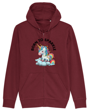 Unicorn dragut mesaj Born to Sparkle, design 1 Burgundy