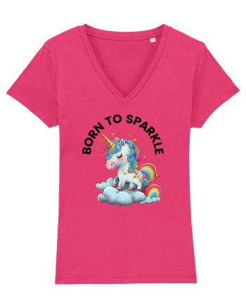 Unicorn dragut mesaj Born to Sparkle, design 1 Raspberry