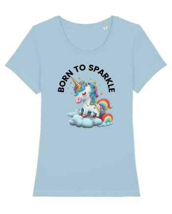 Unicorn dragut mesaj Born to Sparkle, design 1 Sky Blue