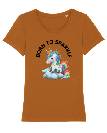 Unicorn dragut mesaj Born to Sparkle, design 1 Roasted Orange
