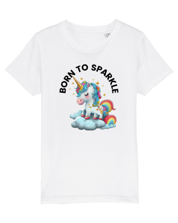Unicorn dragut mesaj Born to Sparkle, design 1 White