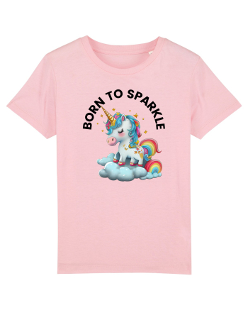 Unicorn dragut mesaj Born to Sparkle, design 1 Cotton Pink