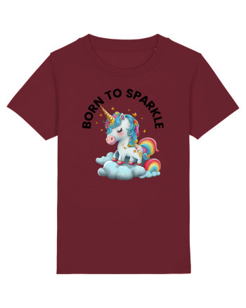 Unicorn dragut mesaj Born to Sparkle, design 1 Burgundy