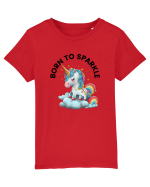 Unicorn dragut mesaj Born to Sparkle, design 1 Tricou mânecă scurtă  Copii Mini Creator