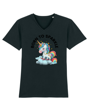 Unicorn dragut mesaj Born to Sparkle, design 1 Black