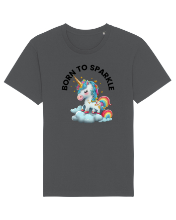 Unicorn dragut mesaj Born to Sparkle, design 1 Anthracite