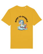 Unicorn dragut mesaj Born to Sparkle, design 1 Tricou mânecă scurtă Unisex Rocker