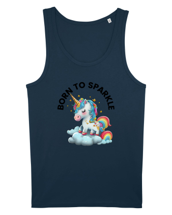 Unicorn dragut mesaj Born to Sparkle, design 1 Navy