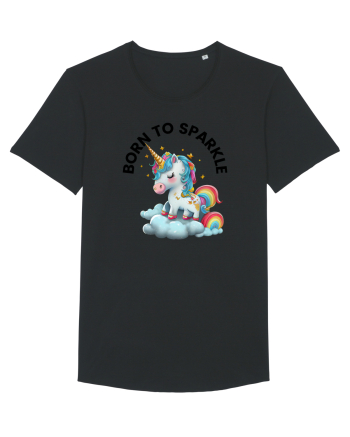 Unicorn dragut mesaj Born to Sparkle, design 1 Black