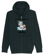 Unicorn dragut mesaj Life is all Rainbows and Unicorns, design 1 Hanorac cu fermoar Unisex Connector