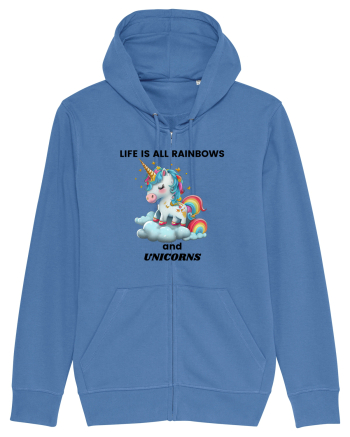 Unicorn dragut mesaj Life is all Rainbows and Unicorns, design 1 Bright Blue