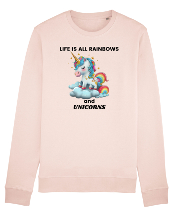Unicorn dragut mesaj Life is all Rainbows and Unicorns, design 1 Candy Pink