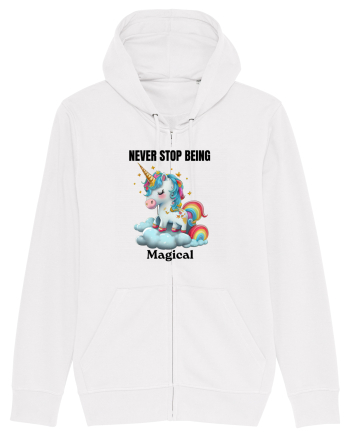 Unicorn dragut mesaj Never Stop Being Magical, design 1 White