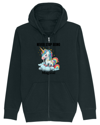 Unicorn dragut mesaj Never Stop Being Magical, design 1 Black