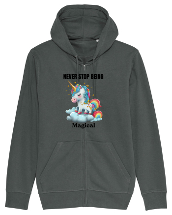 Unicorn dragut mesaj Never Stop Being Magical, design 1 Anthracite