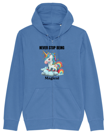 Unicorn dragut mesaj Never Stop Being Magical, design 1 Bright Blue