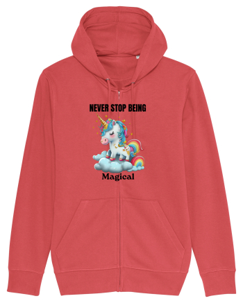 Unicorn dragut mesaj Never Stop Being Magical, design 1 Carmine Red