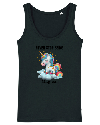 Unicorn dragut mesaj Never Stop Being Magical, design 1 Black