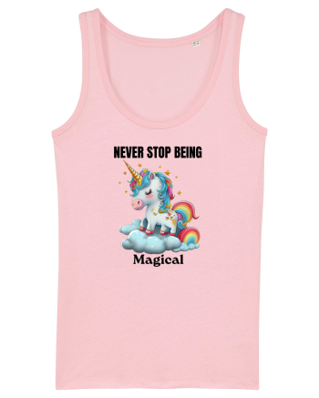 Unicorn dragut mesaj Never Stop Being Magical, design 1 Cotton Pink