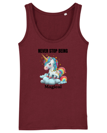 Unicorn dragut mesaj Never Stop Being Magical, design 1 Burgundy