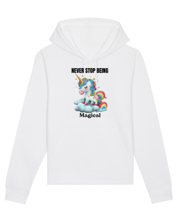 Unicorn dragut mesaj Never Stop Being Magical, design 1 White