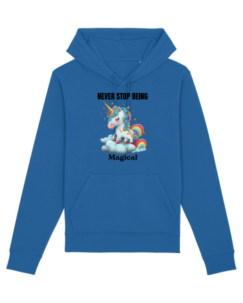 Unicorn dragut mesaj Never Stop Being Magical, design 1 Royal Blue
