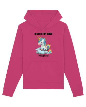 Unicorn dragut mesaj Never Stop Being Magical, design 1 Raspberry