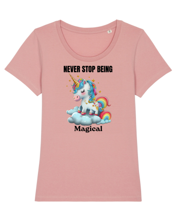 Unicorn dragut mesaj Never Stop Being Magical, design 1 Canyon Pink