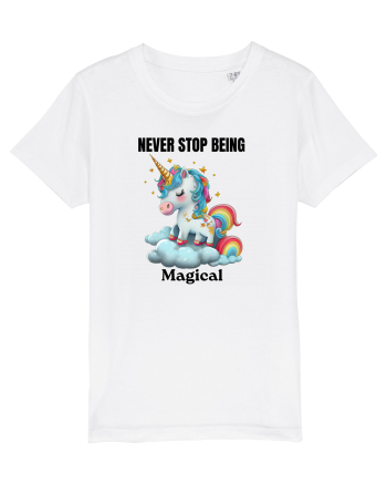 Unicorn dragut mesaj Never Stop Being Magical, design 1 White