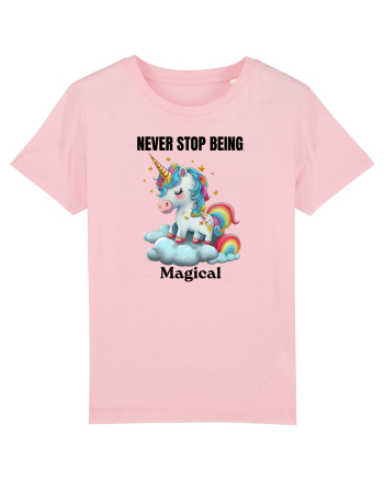 Unicorn dragut mesaj Never Stop Being Magical, design 1 Cotton Pink