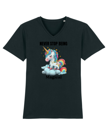 Unicorn dragut mesaj Never Stop Being Magical, design 1 Black
