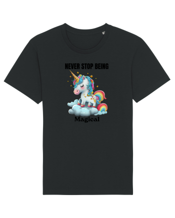 Unicorn dragut mesaj Never Stop Being Magical, design 1 Black