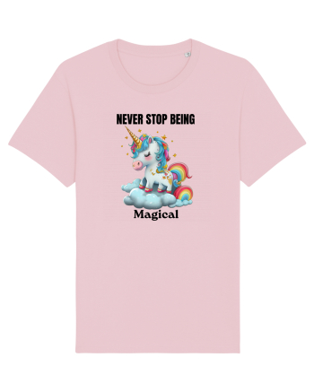 Unicorn dragut mesaj Never Stop Being Magical, design 1 Cotton Pink