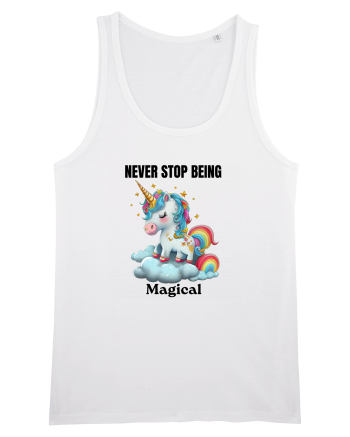 Unicorn dragut mesaj Never Stop Being Magical, design 1 White
