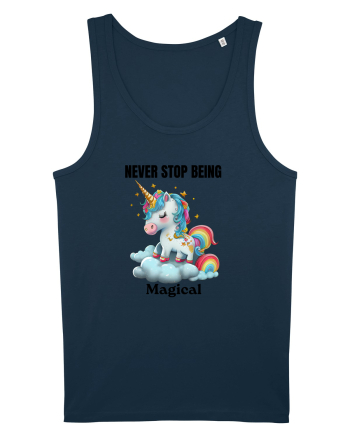 Unicorn dragut mesaj Never Stop Being Magical, design 1 Navy