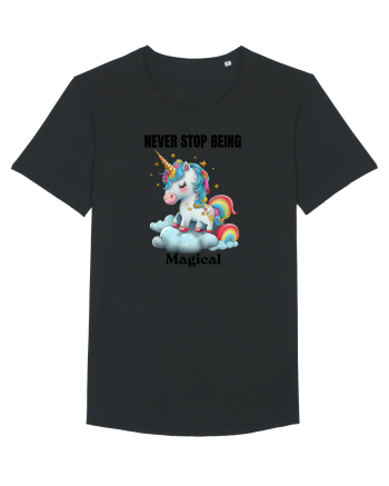 Unicorn dragut mesaj Never Stop Being Magical, design 1 Black