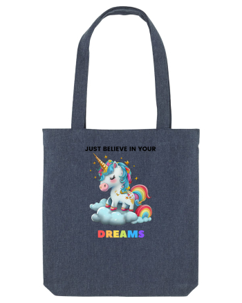 Unicorn dragut mesaj Just Believe in Your Dreams, design 1 Midnight Blue