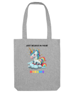 Unicorn dragut mesaj Just Believe in Your Dreams, design 1 Sacoșă textilă
