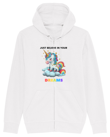 Unicorn dragut mesaj Just Believe in Your Dreams, design 1 White